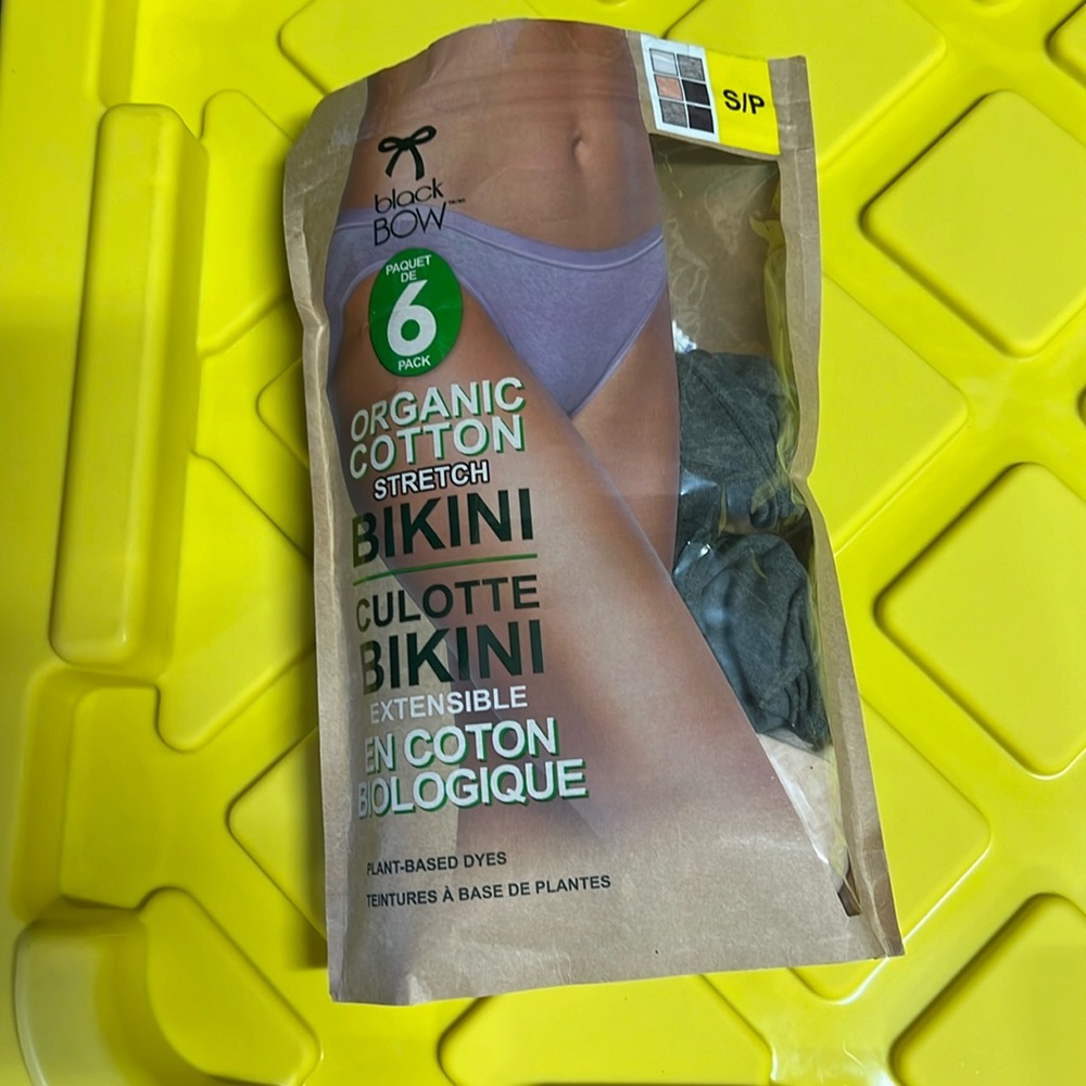 NWT Black Bow Women's Cotton Bikini, 3pack